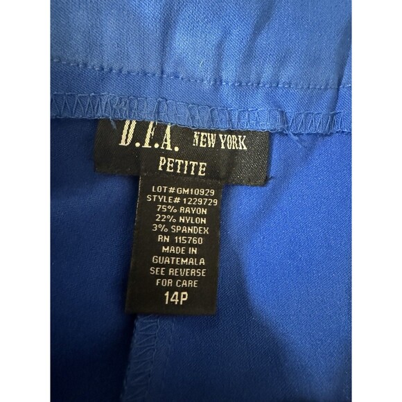 D.F.A. New York Petite Womens Blue Skort Embroidered Design On Sides 14P - Picture 7 of 8